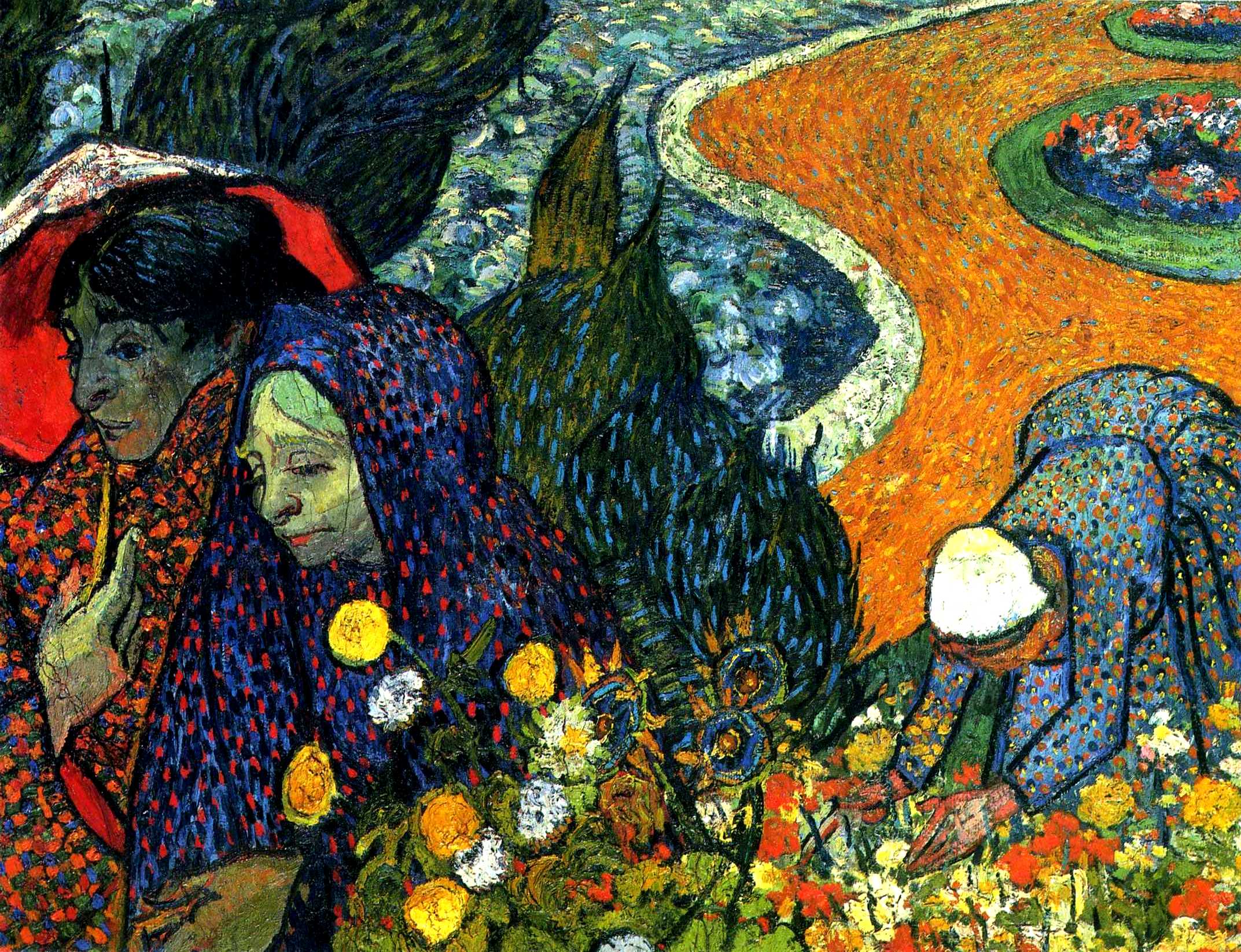 Ladies of Arles (Memories of the Garden at Etten) (1888) Vincent van Gogh tablo - Dekolata