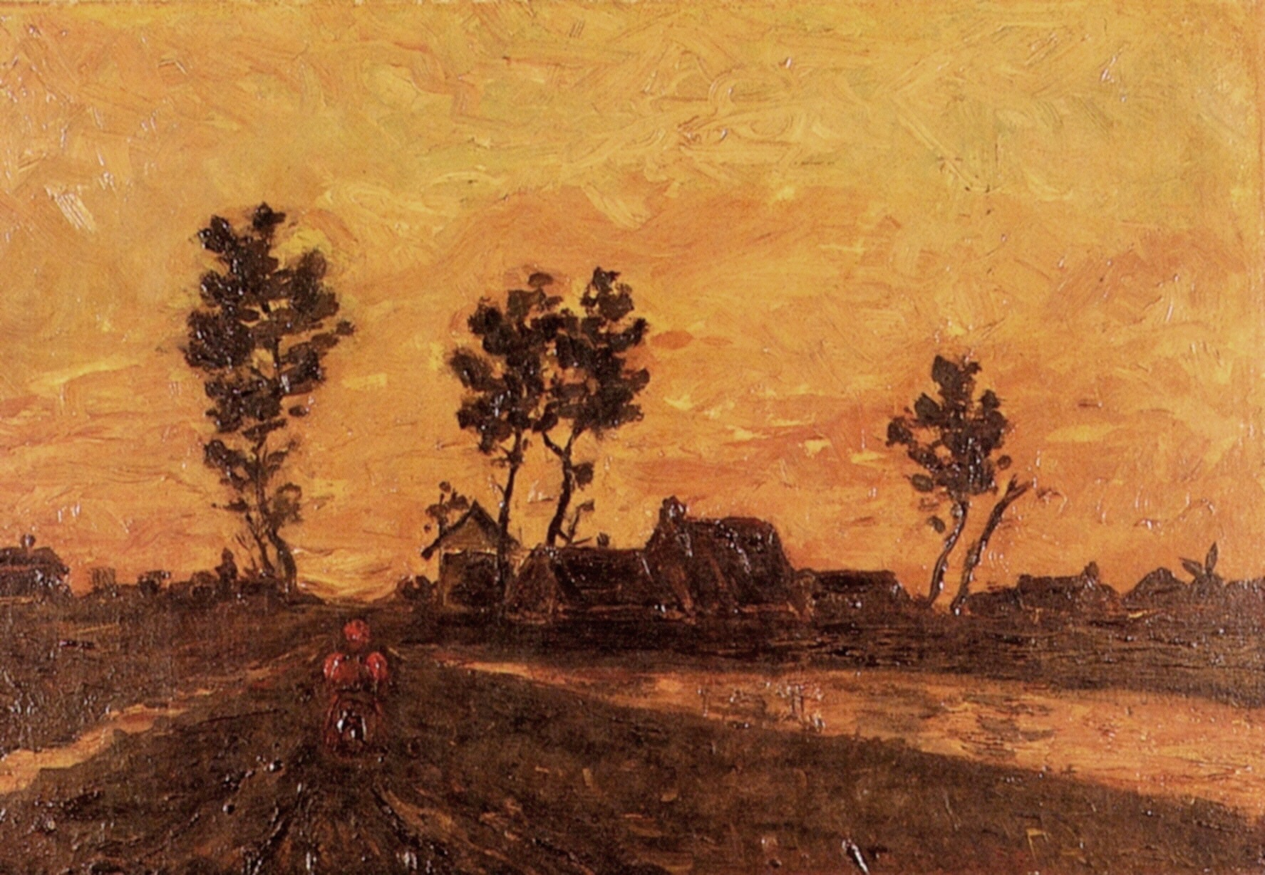 Landscape at Sunset (1885) Vincent van Gogh tablo - Dekolata
