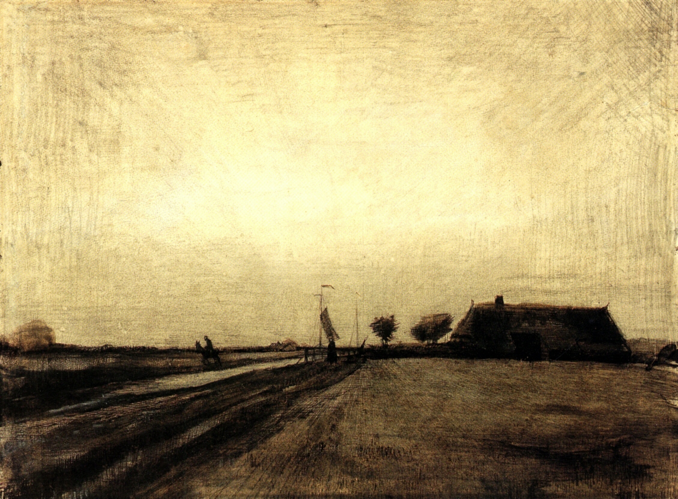 Landscape in Drenthe (1883) Vincent van Gogh tablo - Dekolata