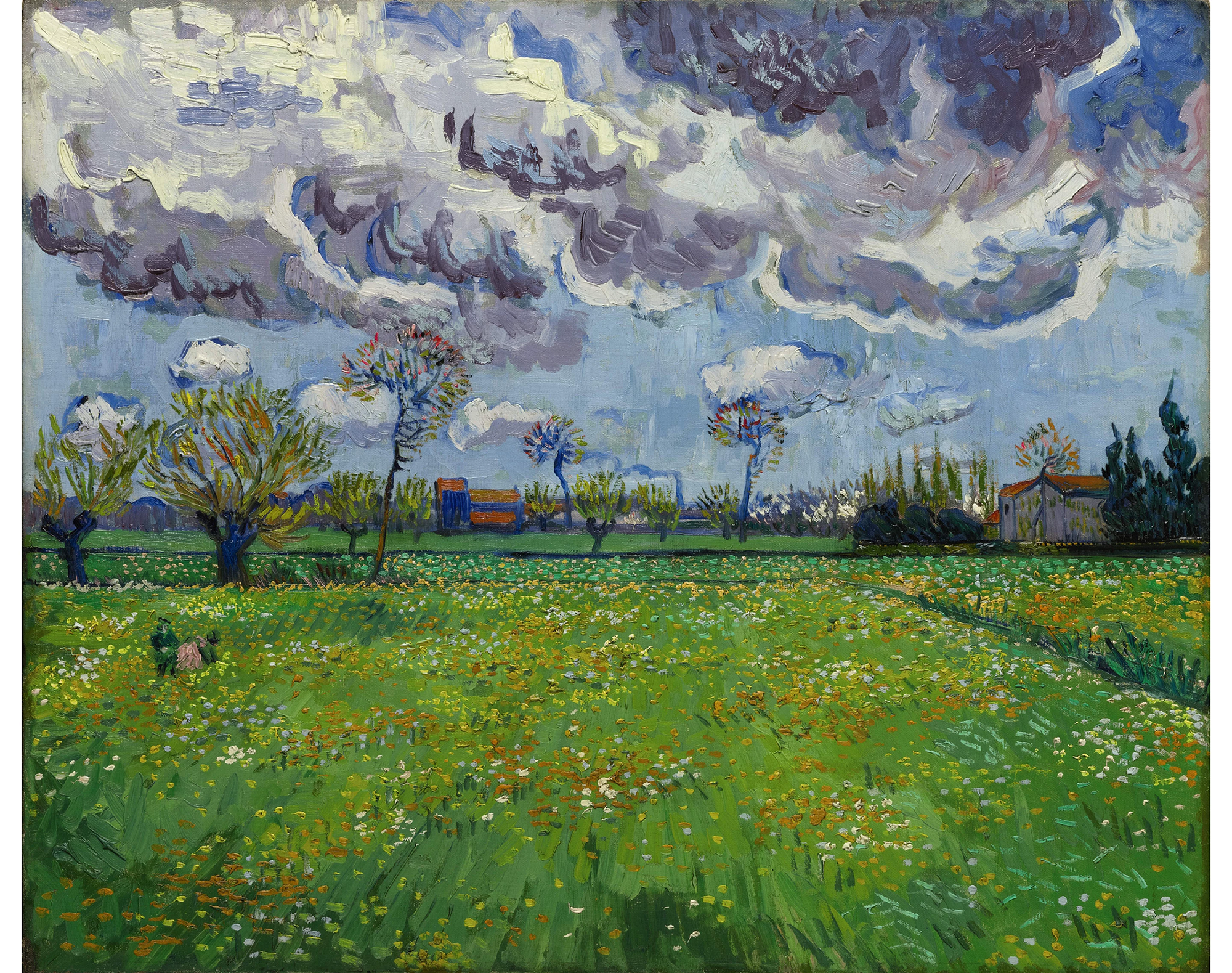 Landscape under a Stormy Sky (1888) Vincent van Gogh tablo - Dekolata