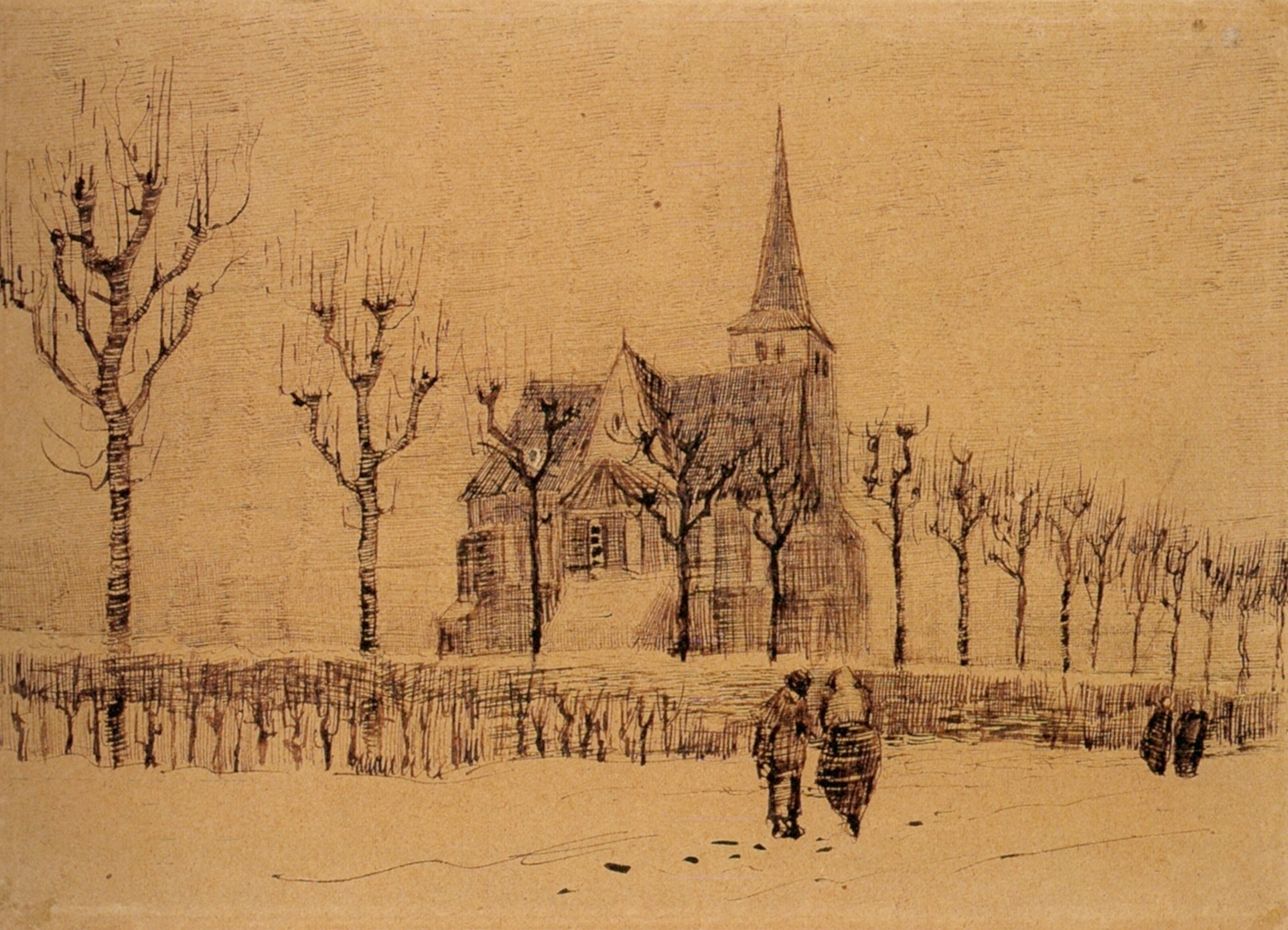 Landscape with a Church (1883) Vincent van Gogh tablo - Dekolata