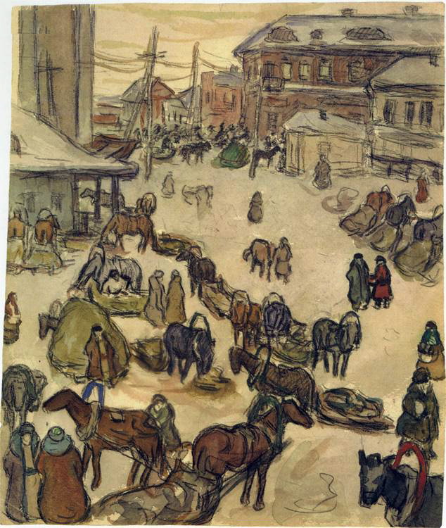 Winter in Kursk (1916) – Aleksandr Deyneka Tablo