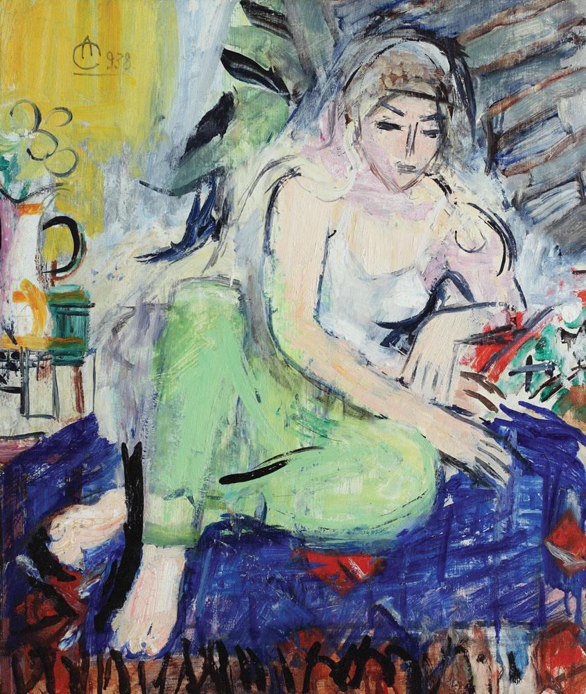 Odalisque in Green Shalwars – Alexandru Ciucurencu Tablo