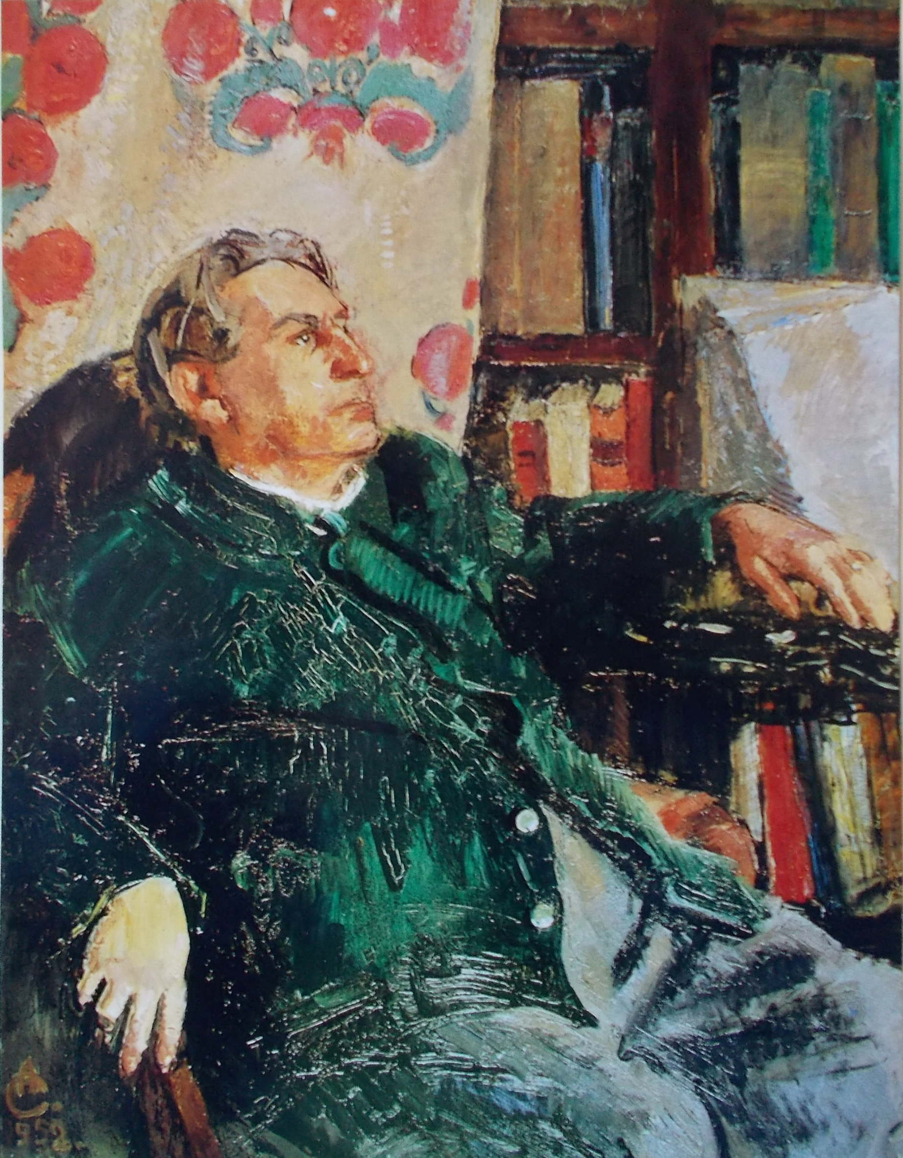 Portrait of the Academician G. Calinescu (1952) Alexandru Ciucurencu tablo - Dekolata
