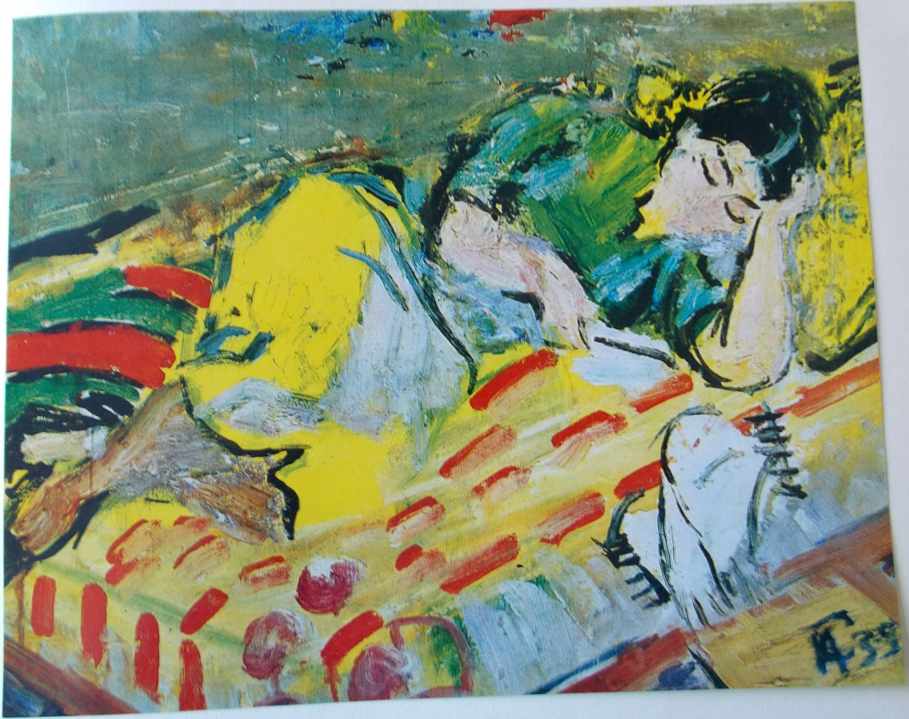 Reclining Woman Reading (1939) Alexandru Ciucurencu tablo - Dekolata
