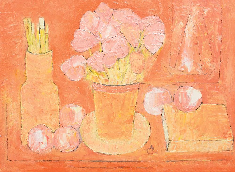 Still Life with Flowers and Brushes Alexandru Ciucurencu tablo - Dekolata