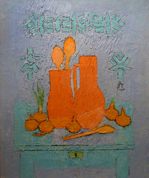 Still Life with Vases and Onions – Alexandru Ciucurencu Tablo