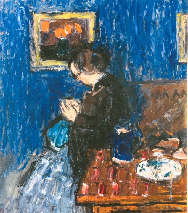 Woman Sewing Alexandru Ciucurencu tablo - Dekolata