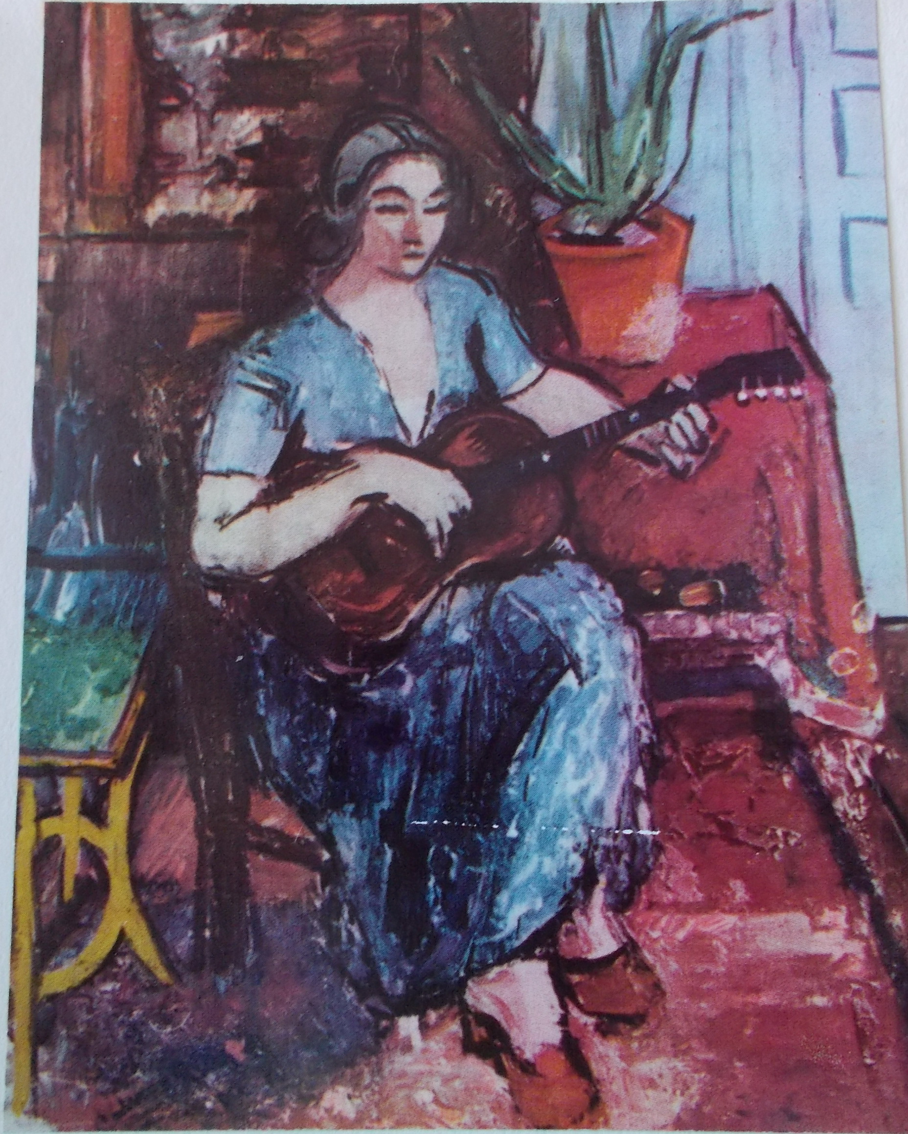 Woman with Guitar (1940) – Alexandru Ciucurencu Tablo