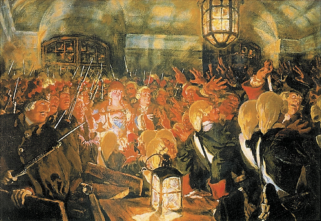 Elizabeth of Russia in cordergardia Eugene Lanceray tablo - Dekolata