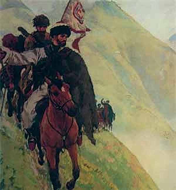 Illustration to Leo Tolstoy's «Hadji Murat» (1912) Eugene Lanceray tablo - Dekolata