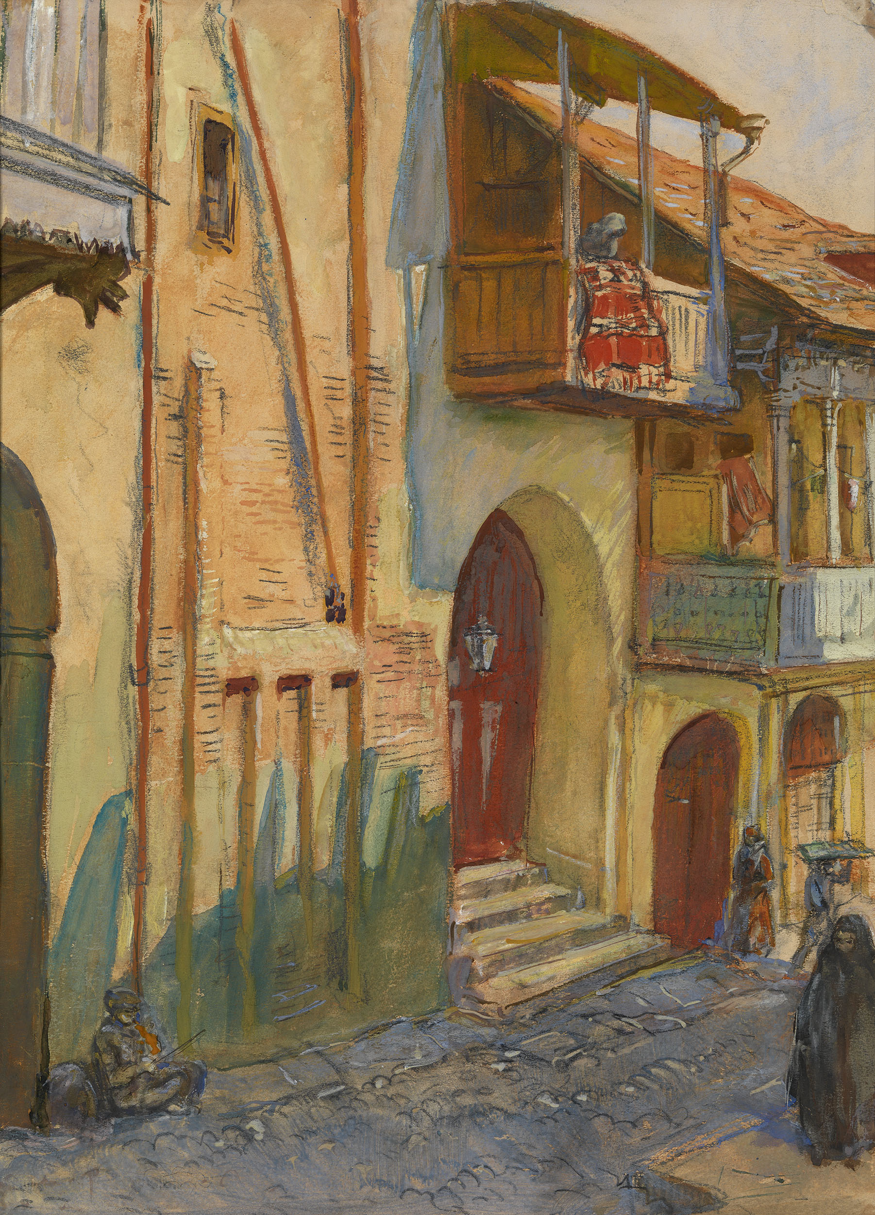 Street in Tbilisi (1921) Eugene Lanceray tablo - Dekolata