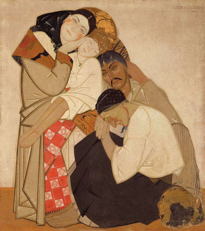 Life (triptych) Family (1927) Fedir Krychevsky tablo - Dekolata