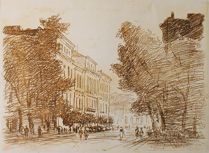 Cityscape (1955) Ilarion Pleshynskyi tablo - Dekolata