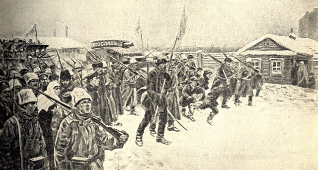 At the workers' outskirts in the days of overthrowing the autocracy Ivan Vladimirov tablo - Dekolata