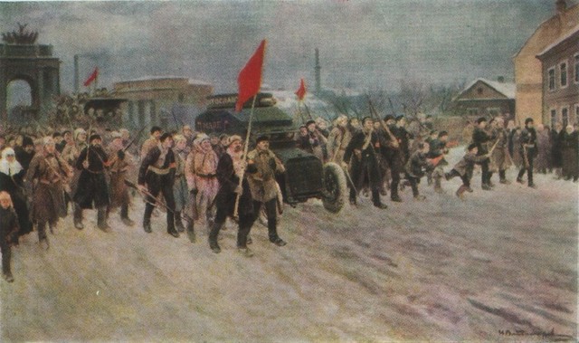 At the workers' outskirts of the days of the overthrow of the autocracy. February (1917) Ivan Vladimirov tablo - Dekolata