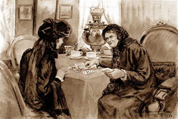 Cartomancy (1928) Ivan Vladimirov tablo - Dekolata