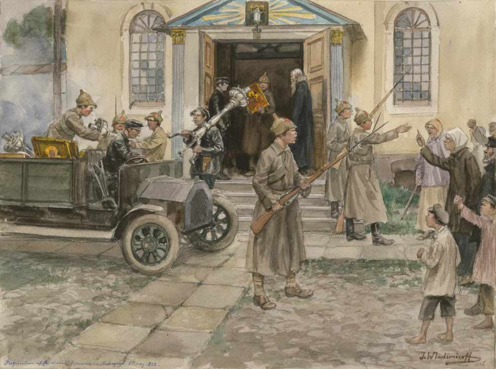 Confiscation of Church Property in Petrograd (1922) Ivan Vladimirov tablo - Dekolata