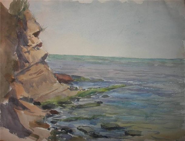 Crimea. The cliffs. (1940) Ivan Vladimirov tablo - Dekolata