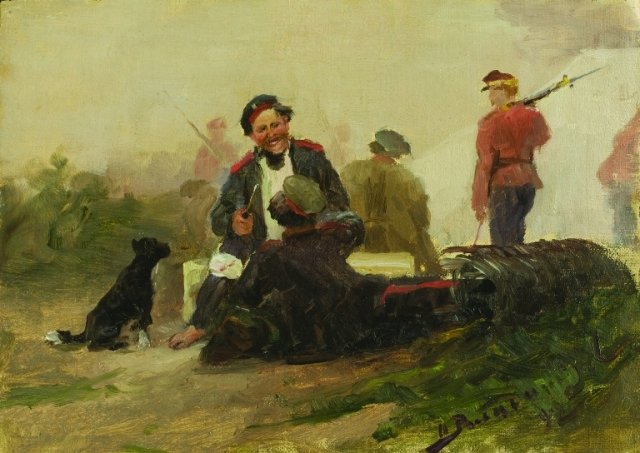 In the military camp. Etude. (1915) – Ivan Vladimirov Tablo