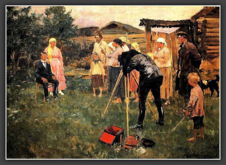 Photographer in a village (1921) Ivan Vladimirov tablo - Dekolata