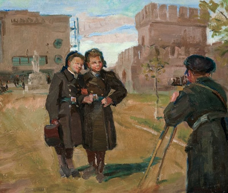 Photographer in the countryside (1921) Ivan Vladimirov tablo - Dekolata