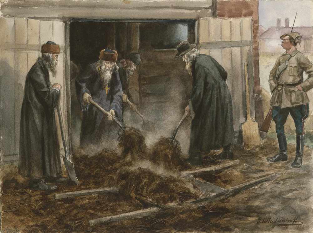Russian Clergy on Forced Labor (1919) Ivan Vladimirov tablo - Dekolata