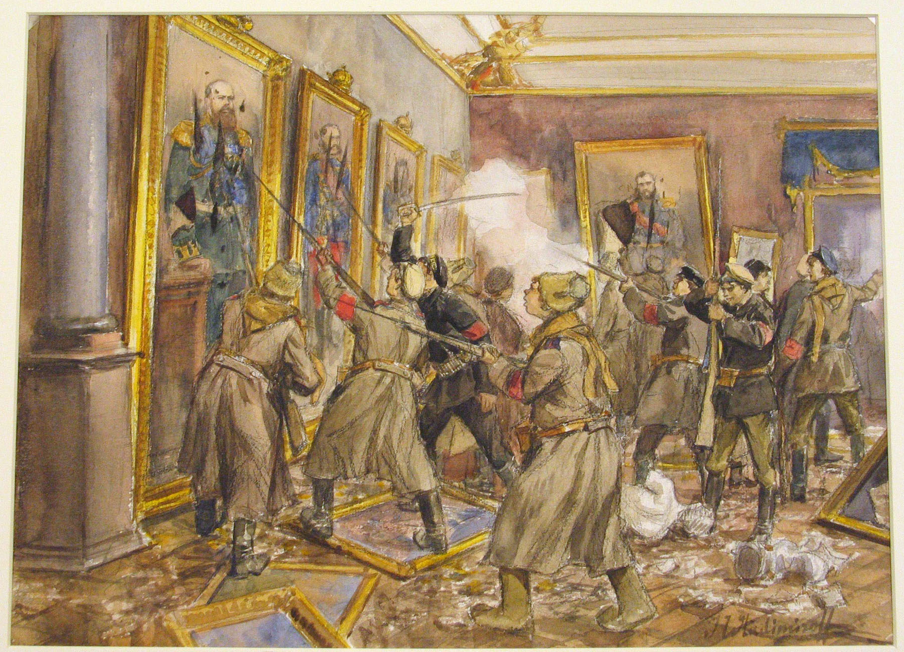 The pogrom of the Winter Palace (1917) Ivan Vladimirov tablo - Dekolata