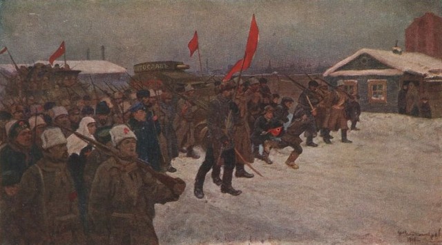 The revolt of the soldiers and workers in the days of February (1917) Ivan Vladimirov tablo - Dekolata