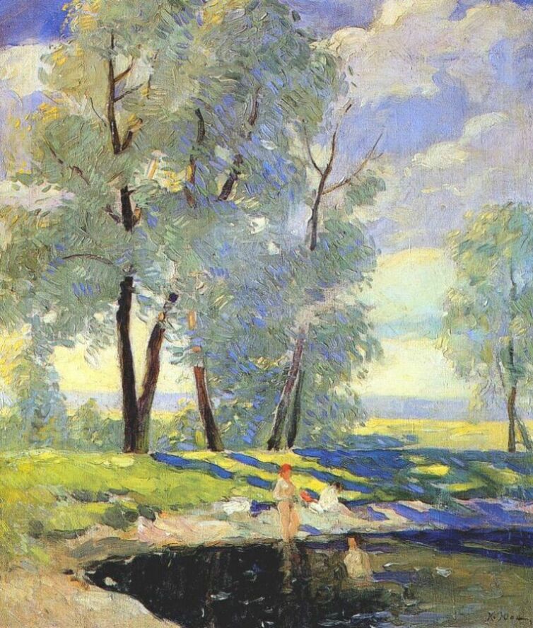 Bathing (1920) – Konstantin Yuon Tablo