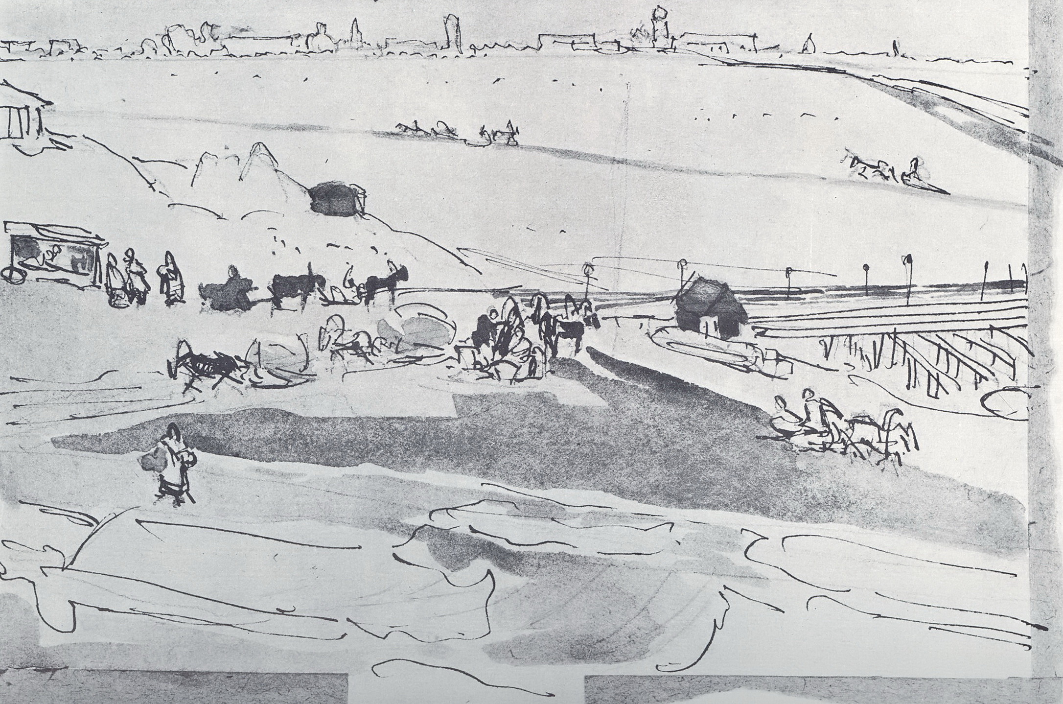 Crossing through Oka. Nizhny Novgorod (1909) – Konstantin Yuon Tablo