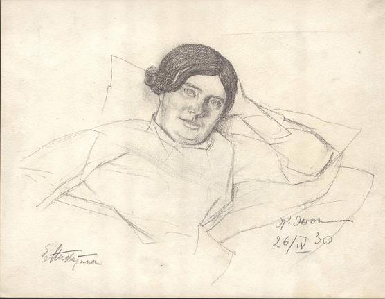 E.F. Nikitina (1930) Konstantin Yuon tablo - Dekolata