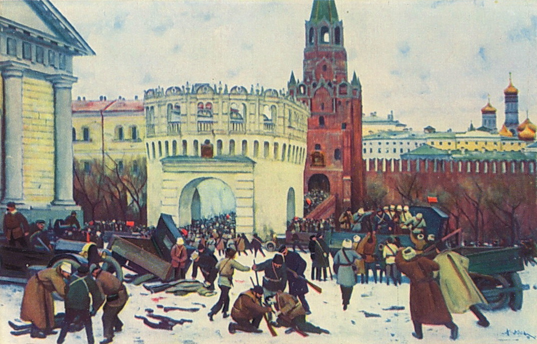 Entry into the Kremlin through the Trinity Gates 2 (15) November (1917-1929) Konstantin Yuon tablo - Dekolata