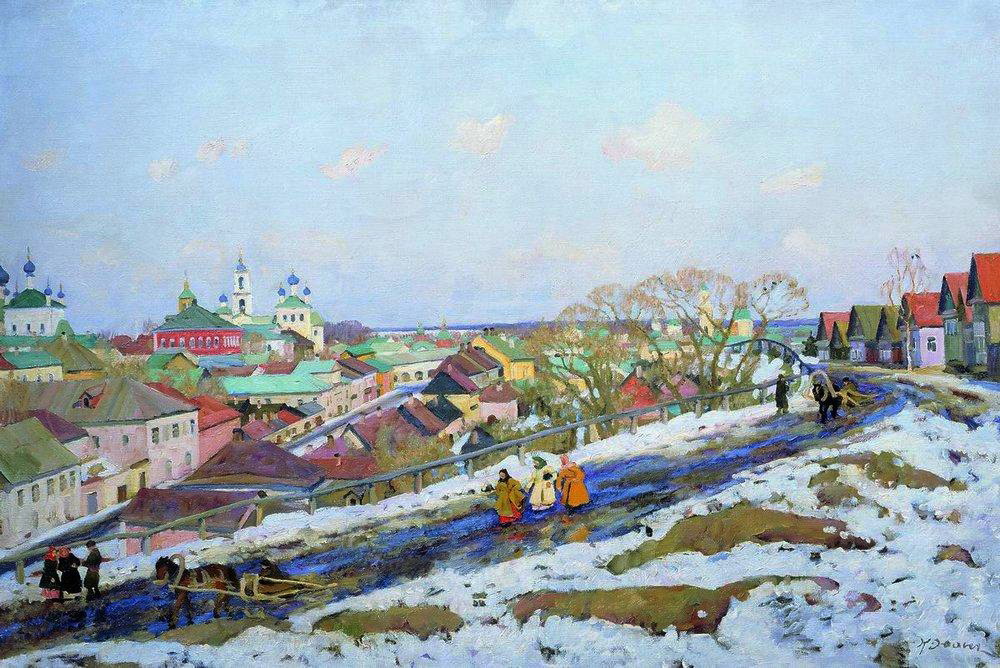 In The Province. Torzhok. Tver Governorate (1914) Konstantin Yuon tablo - Dekolata