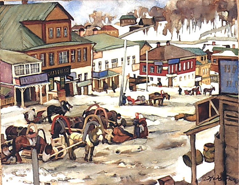 In the monastery tenements. Near Troitse Sergiyev (1903) Konstantin Yuon tablo - Dekolata