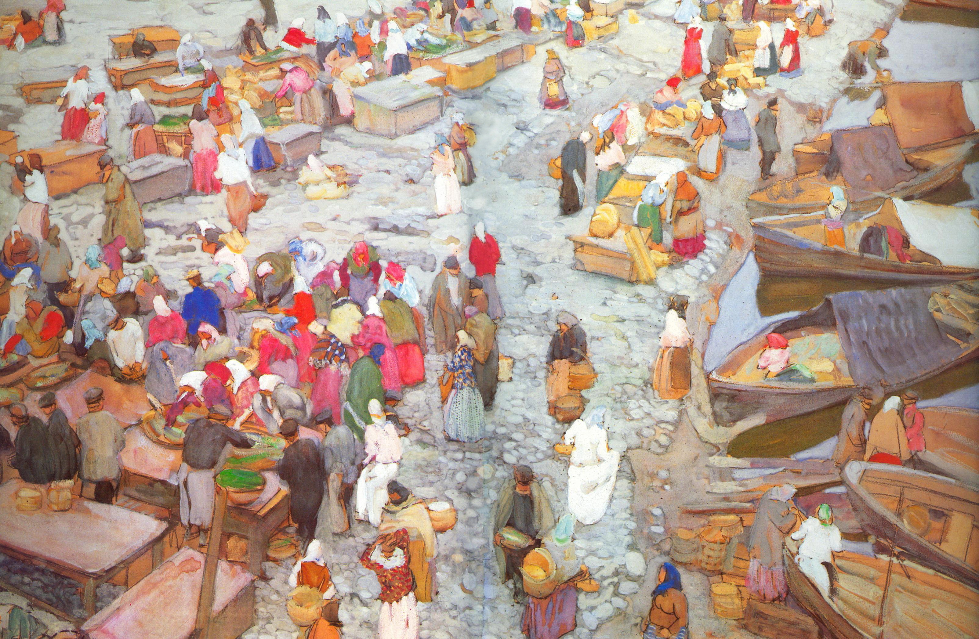 Near The Bank of River Pskova (1906) Konstantin Yuon tablo - Dekolata