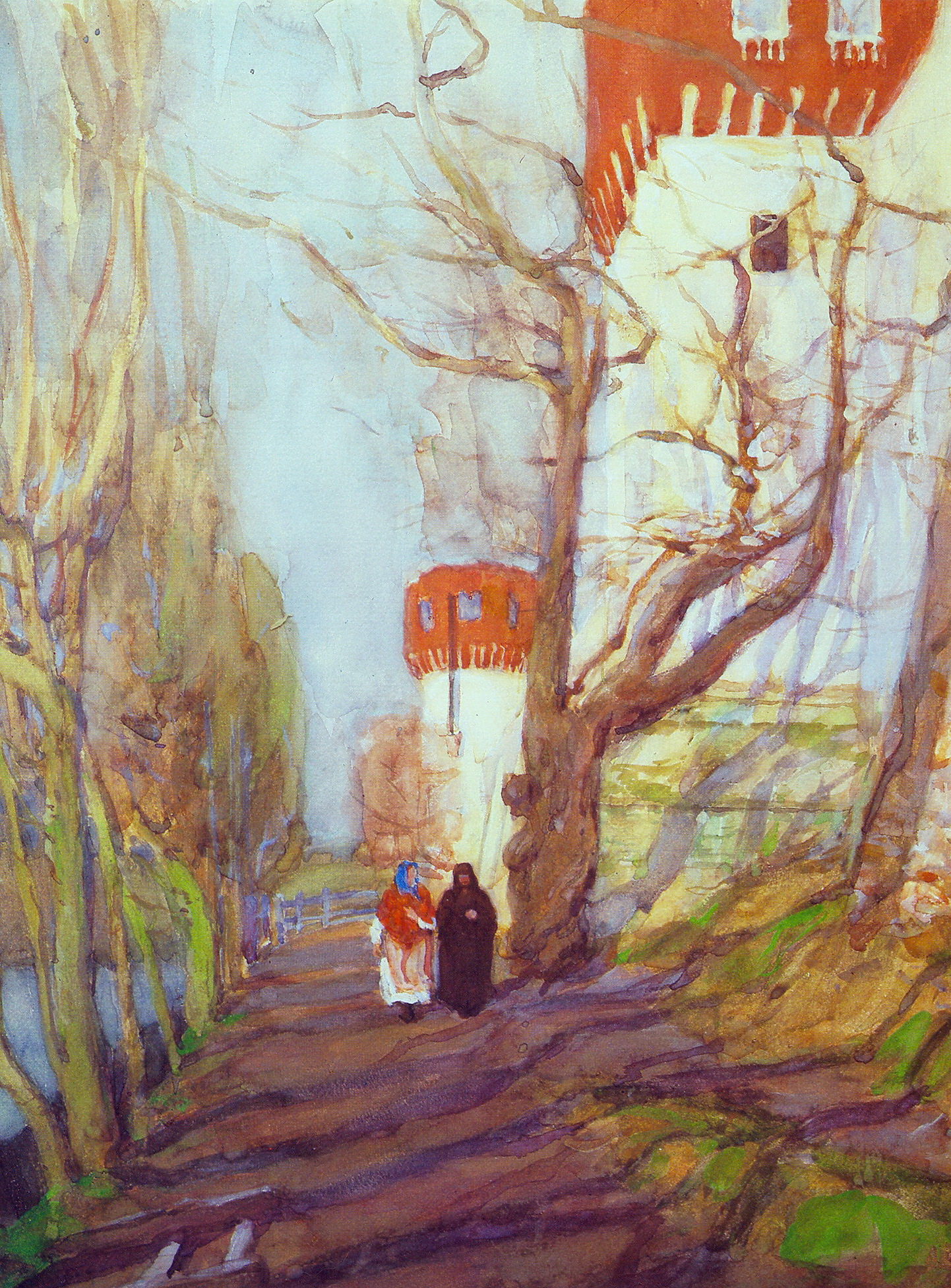 Near The Novodevichy Monastery in spring (1900) Konstantin Yuon tablo - Dekolata