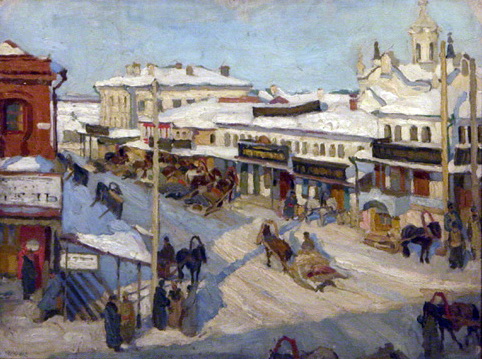 Nizhny Novgorod in Winter (1909) – Konstantin Yuon Tablo
