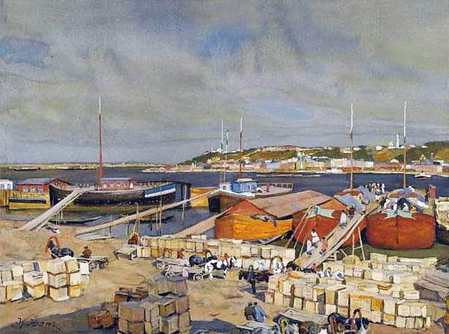 On The Volga Konstantin Yuon tablo - Dekolata
