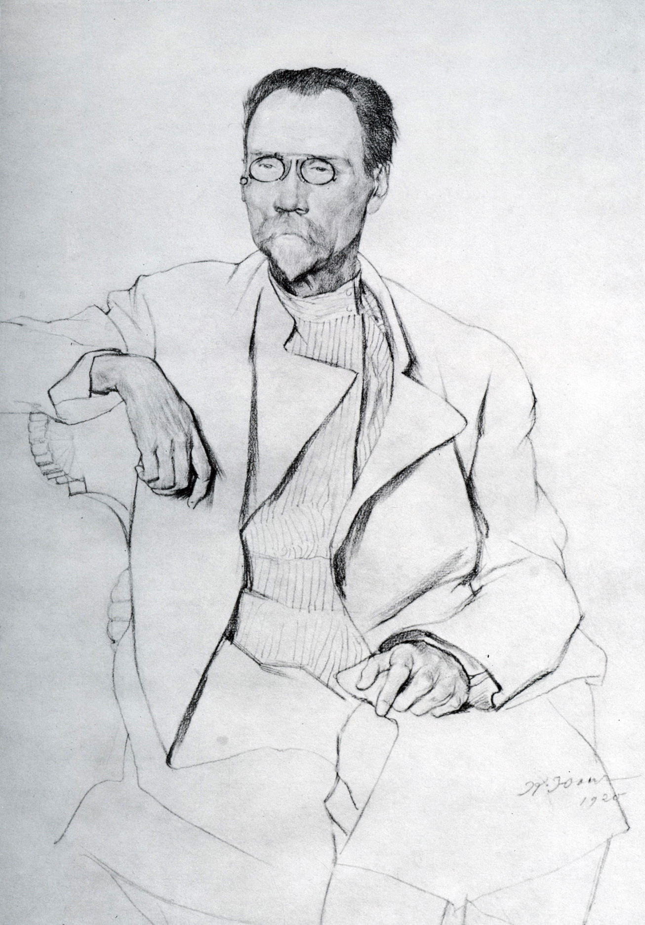 Portrait of A.A. Bakhrushin (1920) Konstantin Yuon tablo - Dekolata