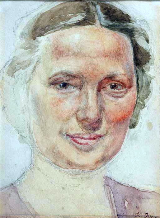 Portrait of K.A. Yuon, artist's wife Konstantin Yuon tablo - Dekolata