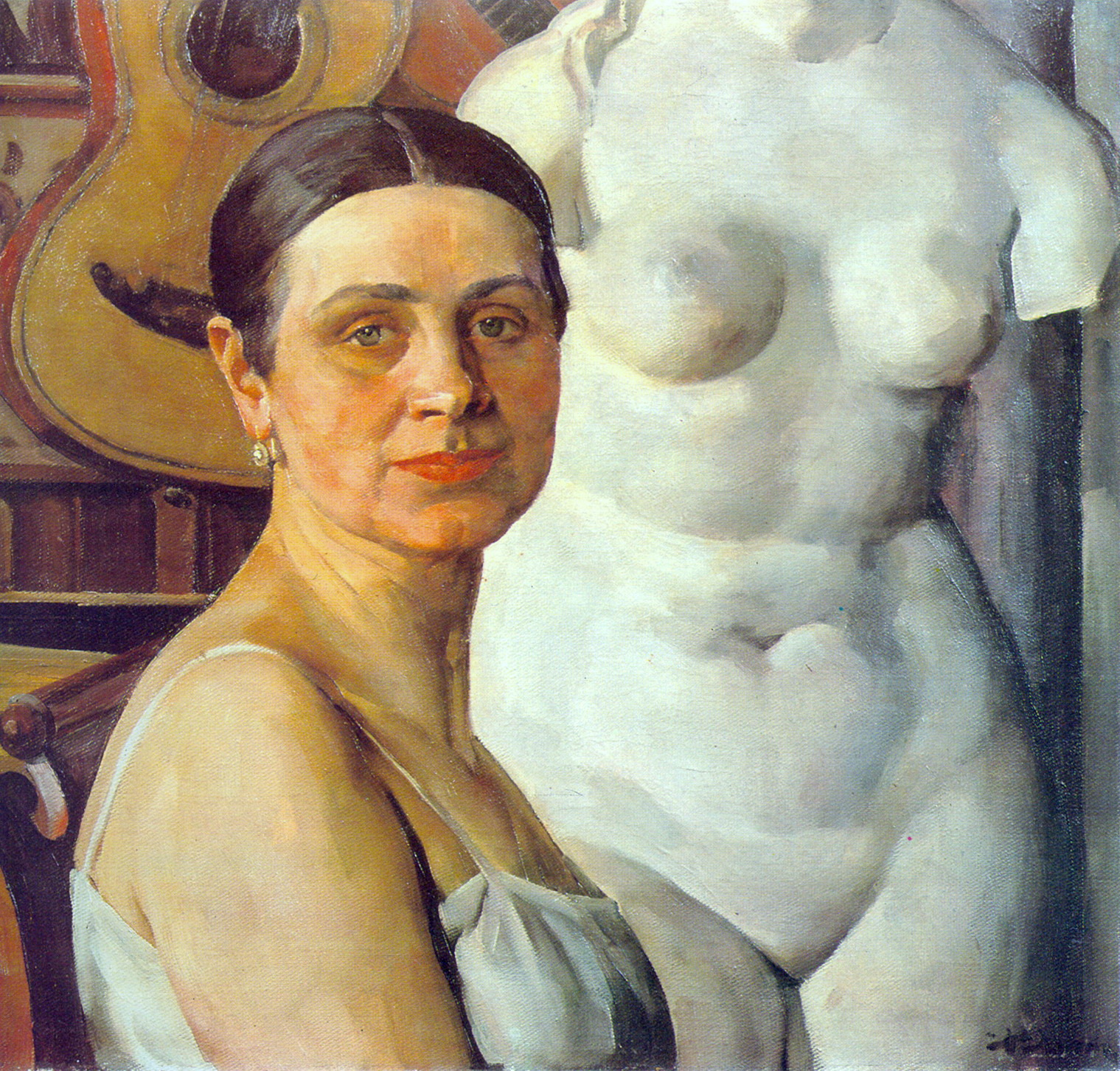 Portrait of K.A. Yuon, artist's wife (1924) Konstantin Yuon tablo - Dekolata