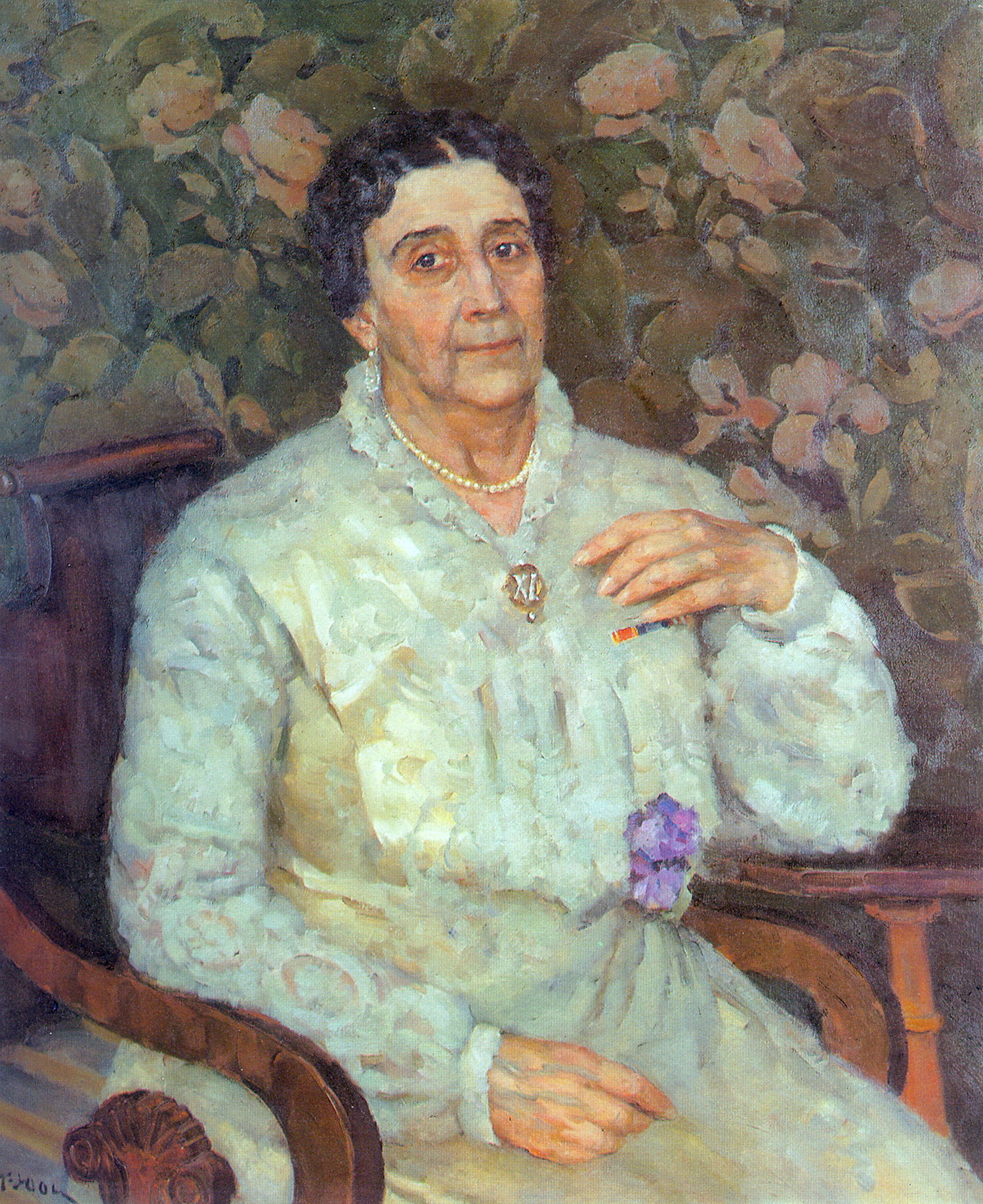 Portrait of actress E.D. Turchaninova (1945) Konstantin Yuon tablo - Dekolata