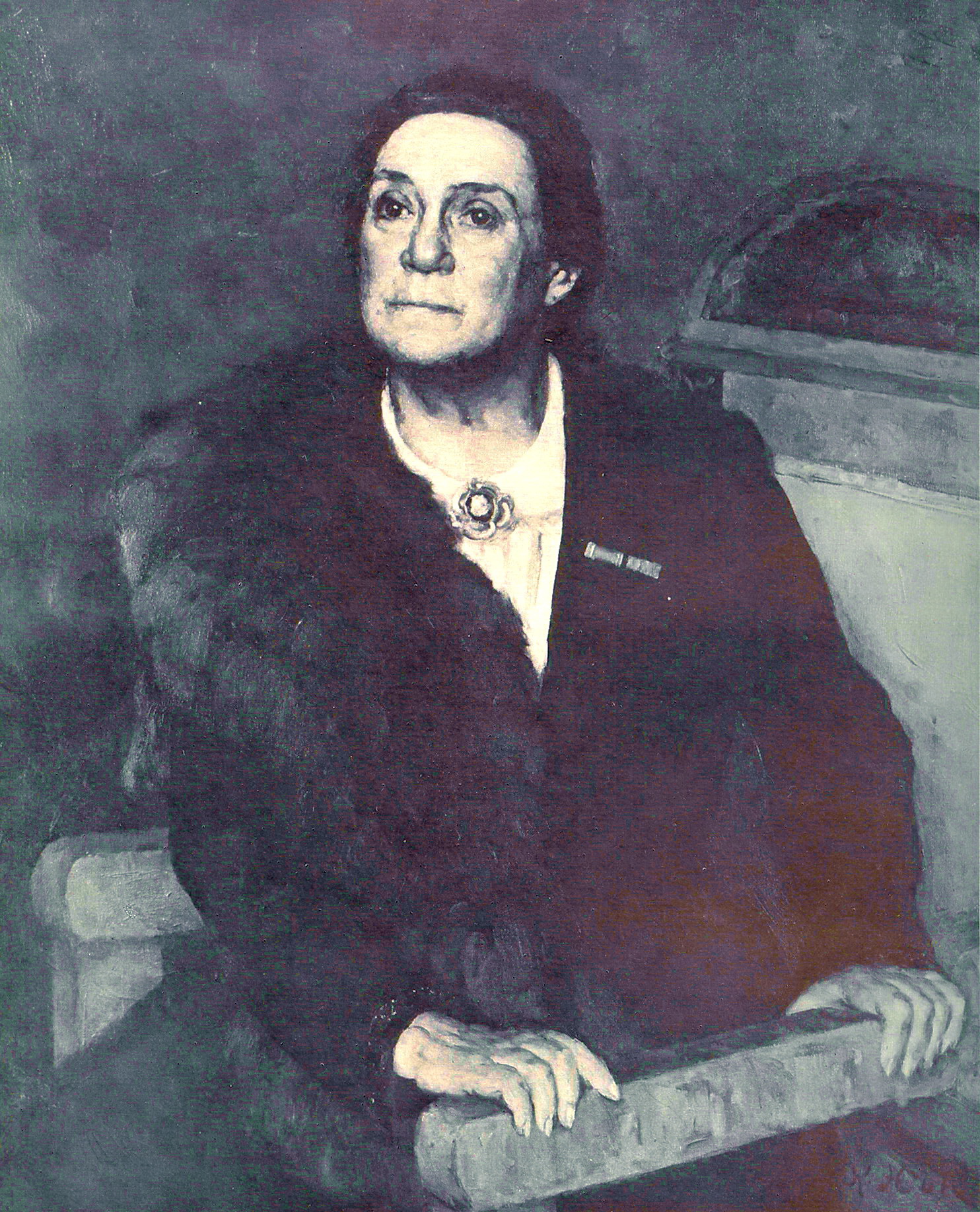 Portrait of actress V.N. Pashenina (1945) Konstantin Yuon tablo - Dekolata