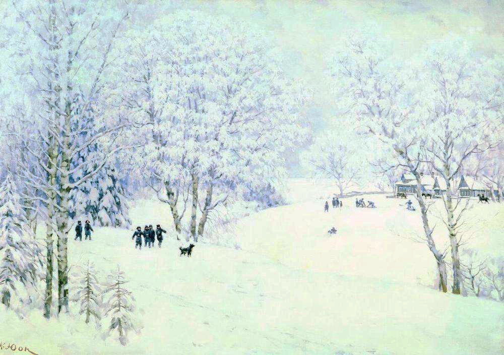 Russian Winter. Ligachevo (1947) Konstantin Yuon tablo - Dekolata