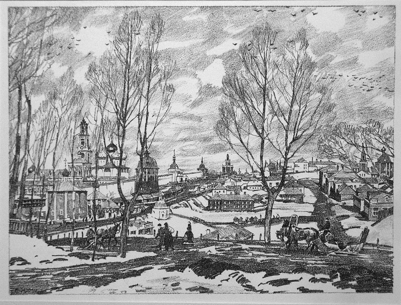 Sergiyev Posad. March (1923) Konstantin Yuon tablo - Dekolata