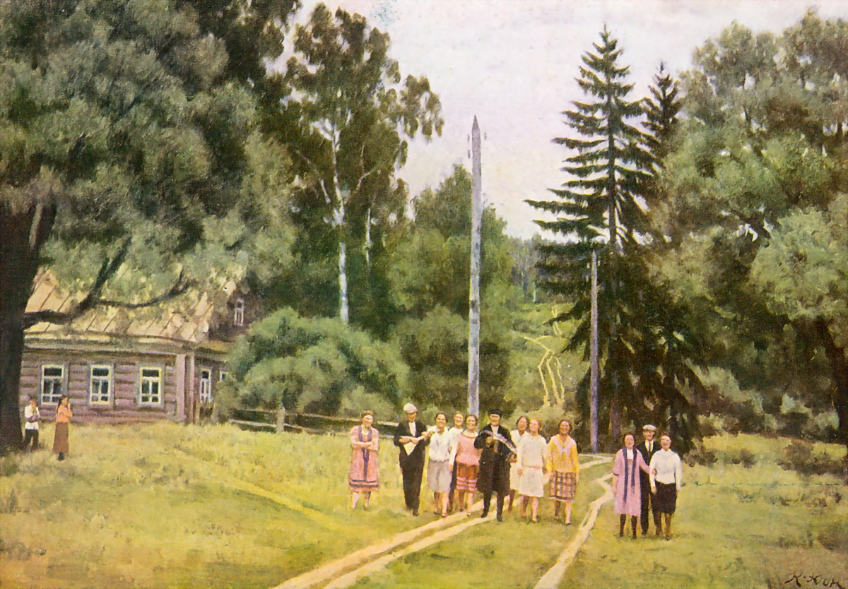 Songs of the collective farm youth. Ligachevо (1954) Konstantin Yuon tablo - Dekolata