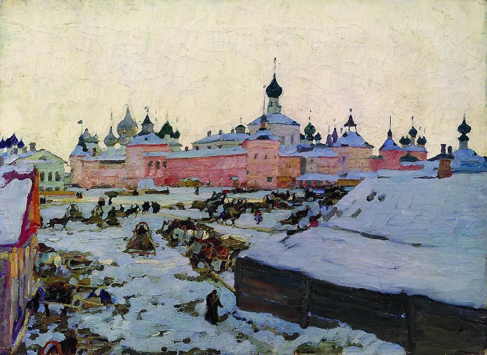Spring Evening. Rostov The Great (1906) Konstantin Yuon tablo - Dekolata