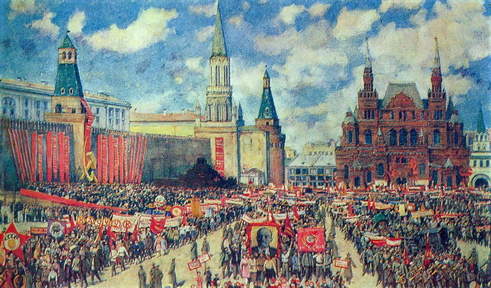 The 1st May Demonstration on The Red Square at (1929-1930) Konstantin Yuon tablo - Dekolata