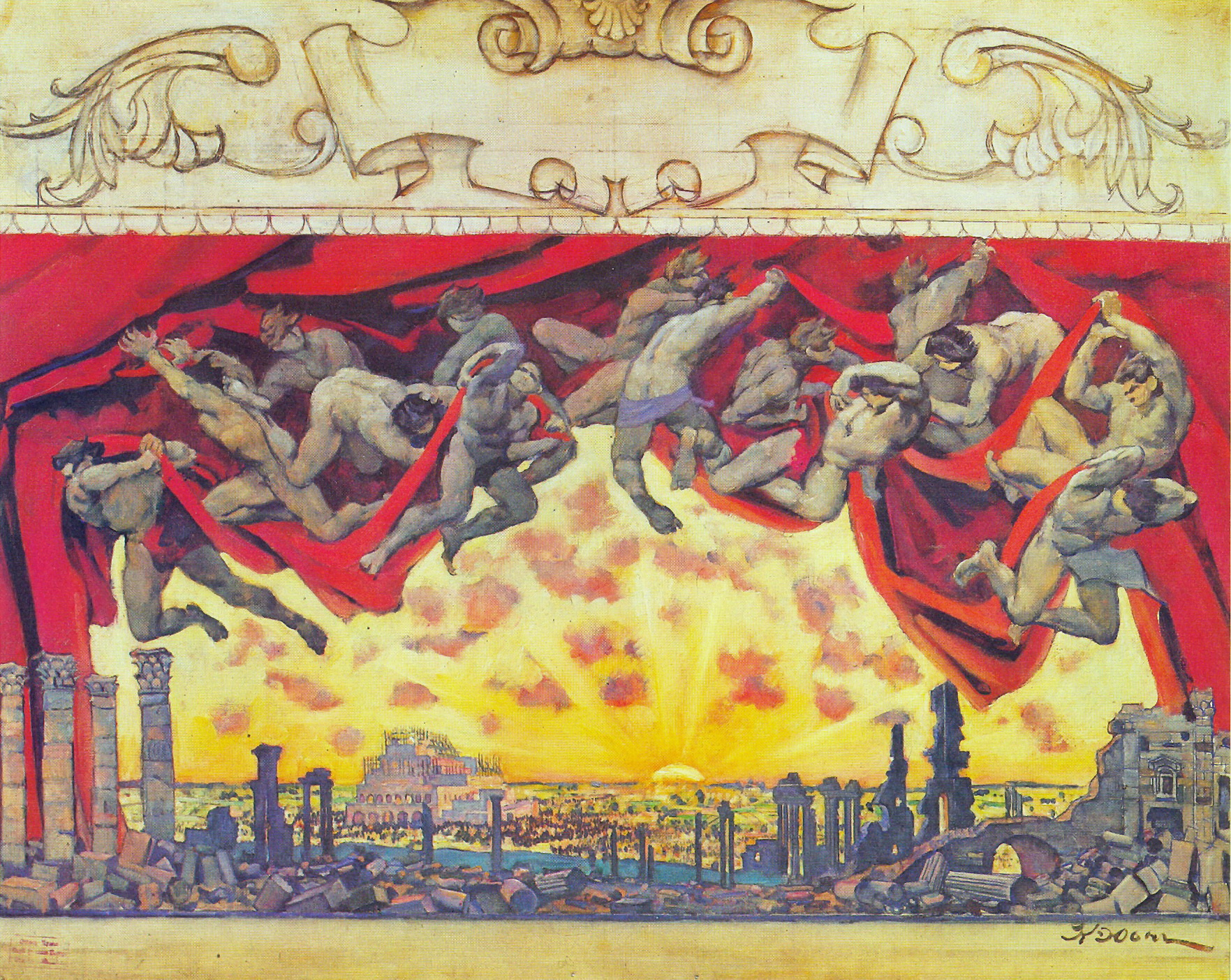 The Curtain Sketch for the State Academic Bolshoi Theatre (1920) Konstantin Yuon tablo - Dekolata